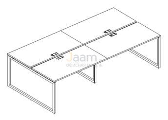 Мебель для персонала Рабочая станция на металлокаркасе QUATTRO Б4 177-2 БП