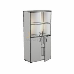 Мебель для персонала Офисный шкаф низкий со стеклом ЛФ223