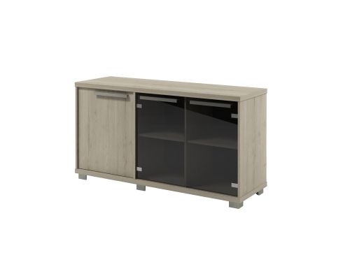 Шкаф низкий трехсекционный левый Vestar Z-13-12л 1556x500x832 (Дуб Галифакс белый/Бетон Чикаго)