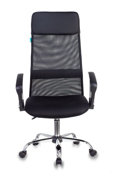 Кресло руководителя KB-6N черный TW-01 TW-11 сетка/ткань с подголов. крестов. металл хром