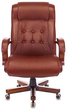 Кресло руководителя T-9926WALNUT светло-коричневый Leather EiCHel кожа крестов. металл/дерево