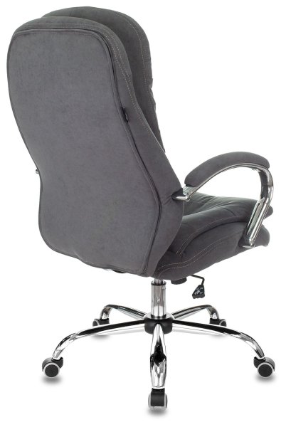 Кресло руководителя T-9950SL Fabric серый Alfa 44 крестов. металл хром