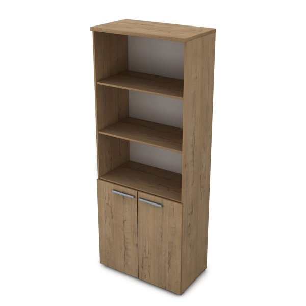 9Ш.005.7 Шкаф высокий с открытыми полками (800x450x2045) (Teakwood)