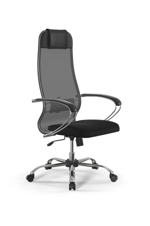 Кресло для руководителя Метта Sit 10 B1-180K - X2+UMF(X1) /Um00/Wh00/K1cL(M09.B21.G20.W01) (Светло-серый | Черный)