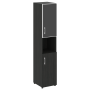Шкаф для документов с нишей узкий со стеклом черным LT.SU-1.4 R (R) black