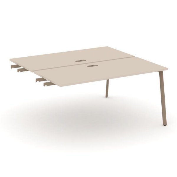Двойной стол приставка к опорным тумбам ES.D.SPR-4-LP (1580х1500х750) (Капучино/Металл Латте)