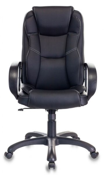 Кресло руководителя CH-839 черный Leather Black эко.кожа крестов. пластик (Черный)