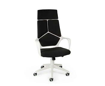 Кресло офисное / IQ / (white+black) белый пластик / черная ткань