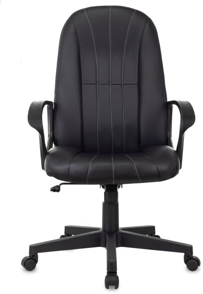 Кресло руководителя T-898 черный Leather Black эко.кожа крестов. пластик