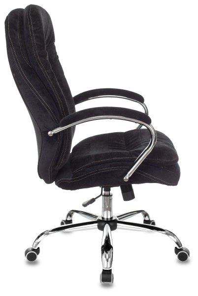 Кресло руководителя T-9950SL Fabric черный Light-20 крестов. металл хром