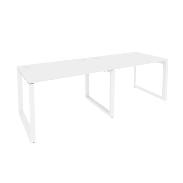 Рабочая станция на О-образном м/к Onix O.MO-RS-2.2.8 2360x800x750 (Белый Бриллиант/Белый Металл)