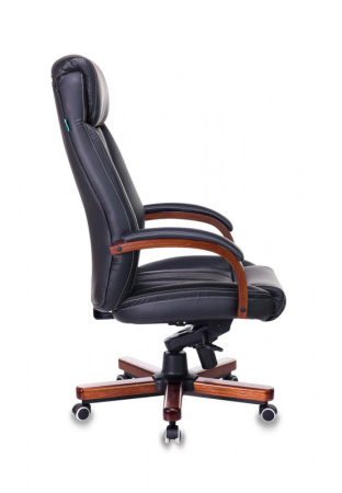 Кресло руководителя T-9922WALNUT черный кожа крестов. металл/дерево (Черный)