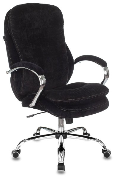 Кресло руководителя T-9950SL Fabric черный Light-20 крестов. металл хром